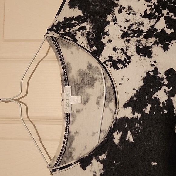 Abound Short Cap Sleeve Raw Edge Crew Neck T Shirt Mini Dress - Picture 5 of 6